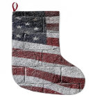 Painted American Flag on Brick Wall Texture