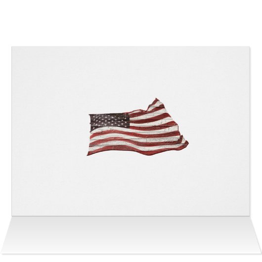 Painted American Flag on Rustic Wood Texture (Inside Horizontal (Top))
