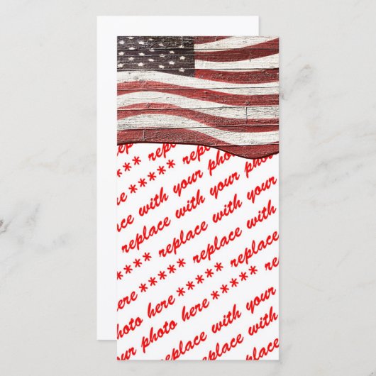 Painted American Flag on Rustic Wood Texture (Front/Back)