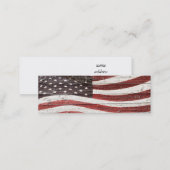 Painted American Flag on Rustic Wood Texture Mini Business Card (Front/Back)