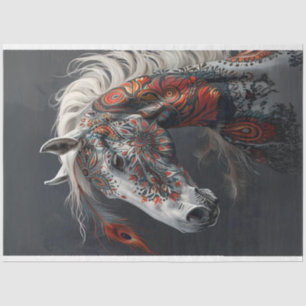 Painted American Indian Horse Decoupage Tissue Paper
