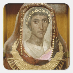 Painted and gilded mummy case of Artemidorus Square Sticker