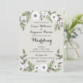 Painted Anemones - floral wedding invitation (Standing Front)
