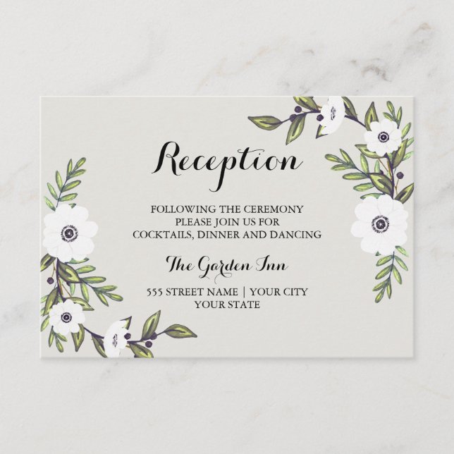 Painted Anemones - Reception card (Front)
