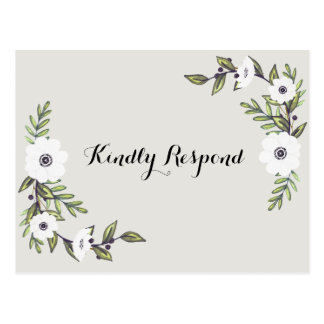Painted Anemones RSVP Postcard