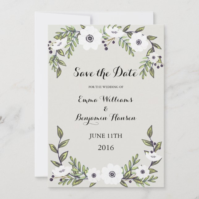 Painted Anemones - Save the Date (Front)