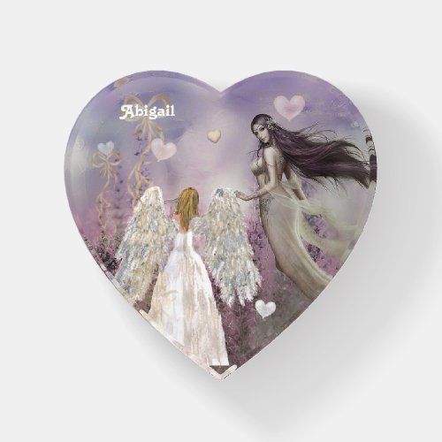 Painted Angel and Mauve Fairy Paperweight