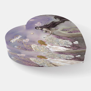 Painted Angel and Mauve Fairy Paperweight