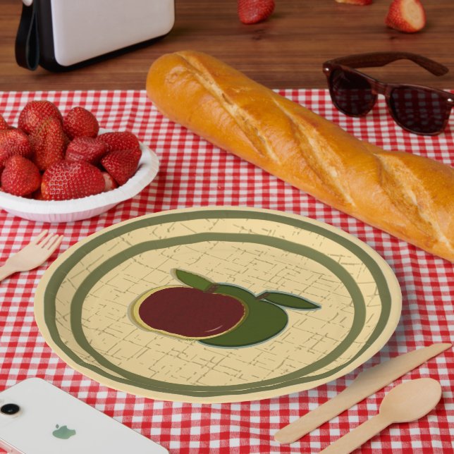 Painted Apples Red Green  Paper Plates (Picnic)