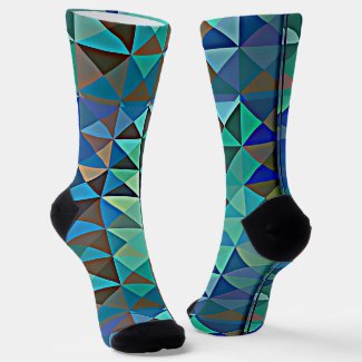 painted aqua triangles socks
