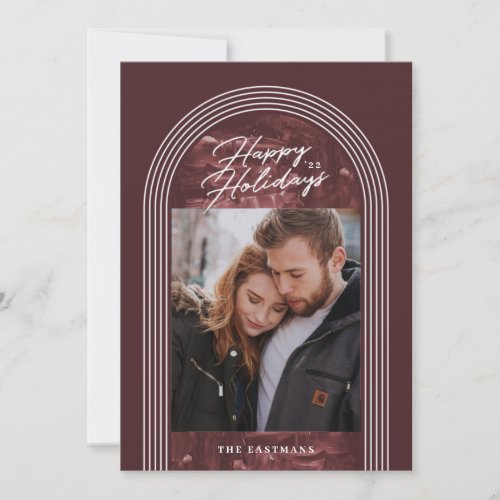 Painted Arch Holiday Photo Card _ Red