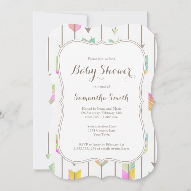 Painted Arrows Baby Shower Invitation (Front)