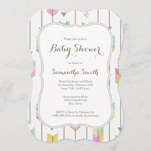 Painted Arrows Baby Shower Invitation