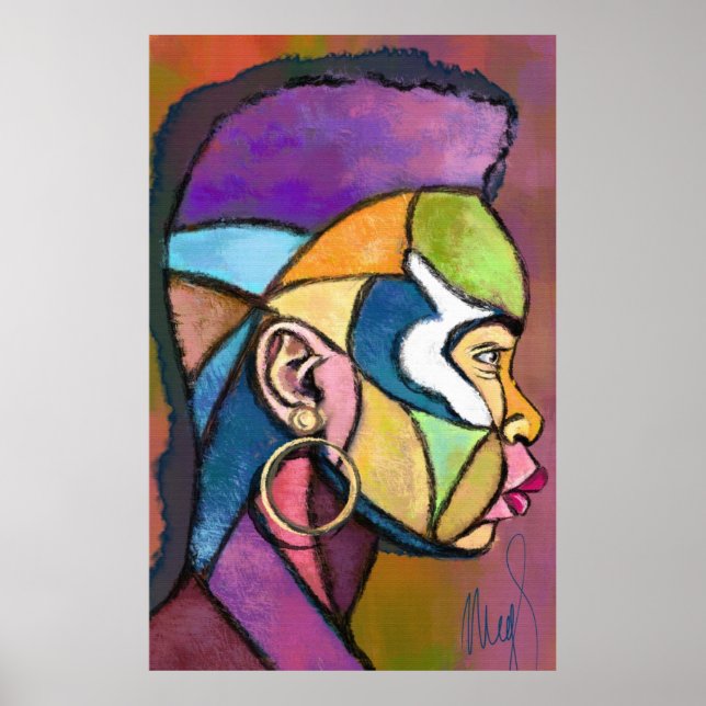 Painted Art African Man Poster (Front)