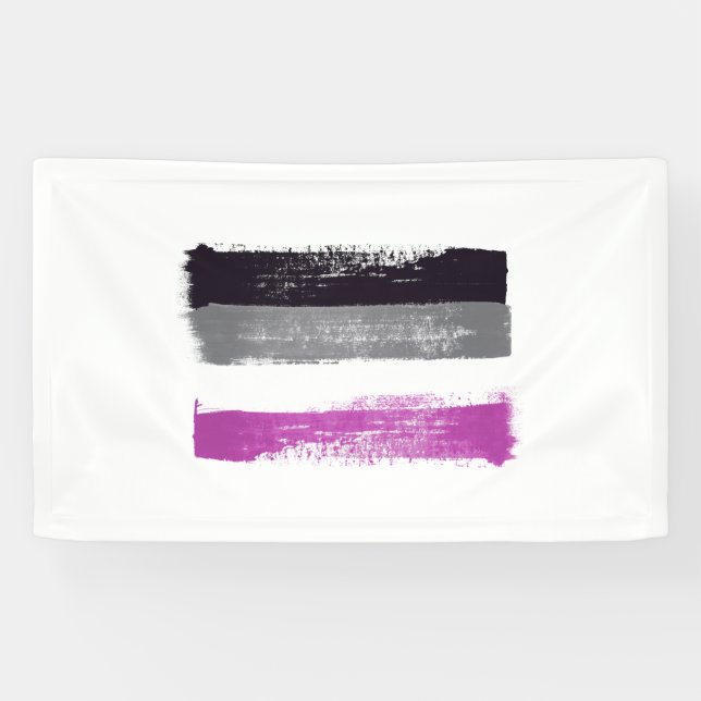 PAINTED ASEXUAL PRIDE FLAG BANNER (Horizontal)