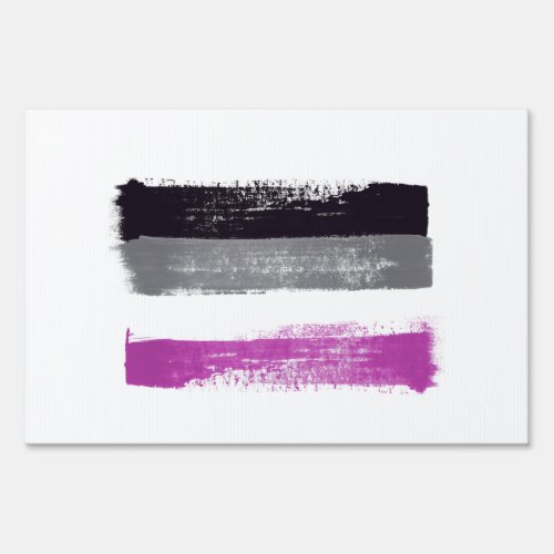 PAINTED ASEXUAL PRIDE FLAG SIGN