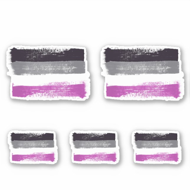 PAINTED ASEXUAL PRIDE FLAG STICKER (Front)