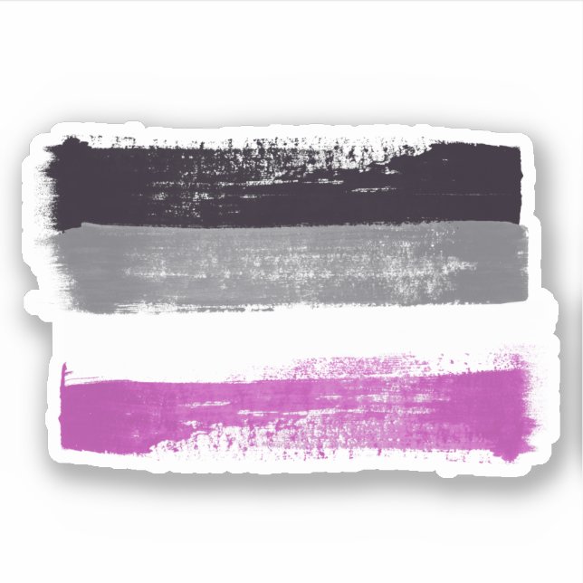 PAINTED ASEXUAL PRIDE FLAG STICKER (Front)