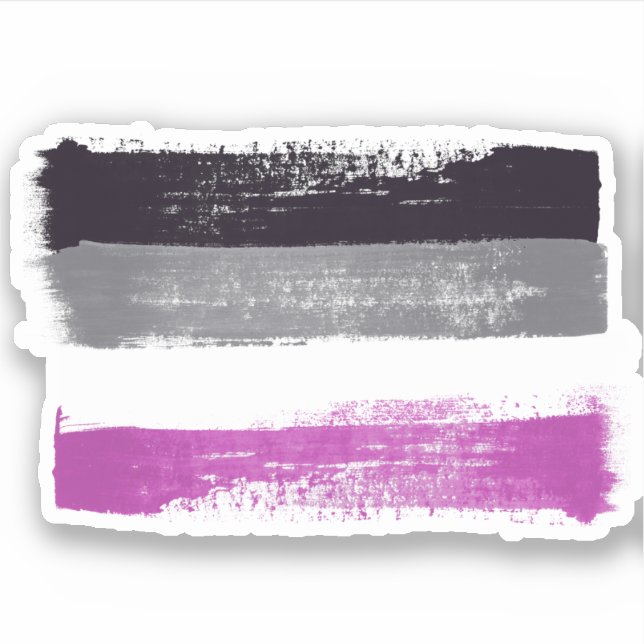 PAINTED ASEXUAL PRIDE FLAG STICKER (Front)