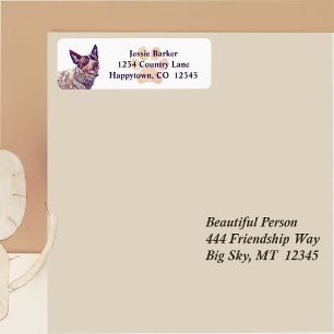 Painted Australian Cattle Dog Return Address Label