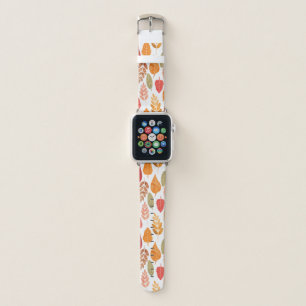 Painted Autumn Leaves Pattern Apple Watch Band