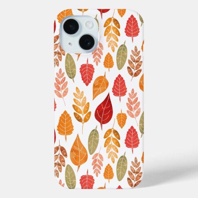 Painted Autumn Leaves Pattern Case-Mate iPhone Case (Back)