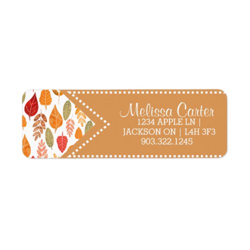 Painted Autumn Leaves Pattern Label