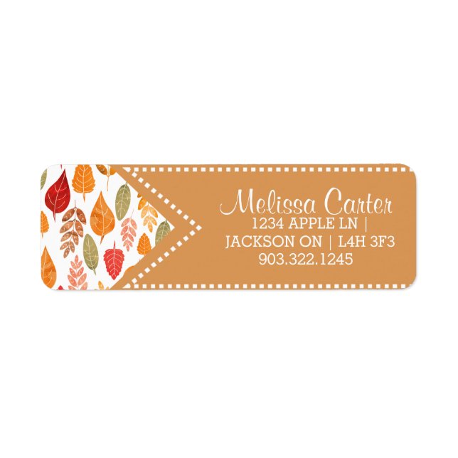 Painted Autumn Leaves Pattern Label (Front)
