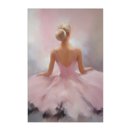 Painted Ballerina in Pink Acrylic Print