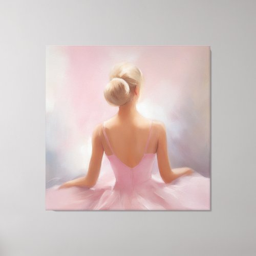 Painted Ballerina in Pink Canvas Print