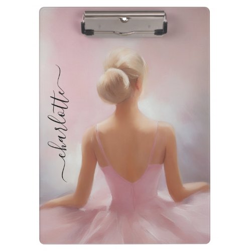 Painted Ballerina in Pink Clipboard