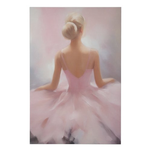 Painted Ballerina in Pink Faux Canvas Print