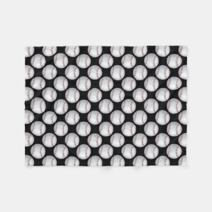 Painted Baseball Pattern Fleece Blanket