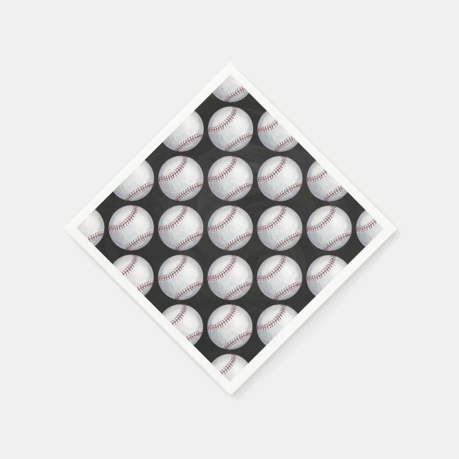 Painted Baseball Pattern Napkins (Corner)