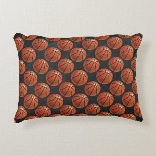 Painted Basketball Pattern Accent Pillow