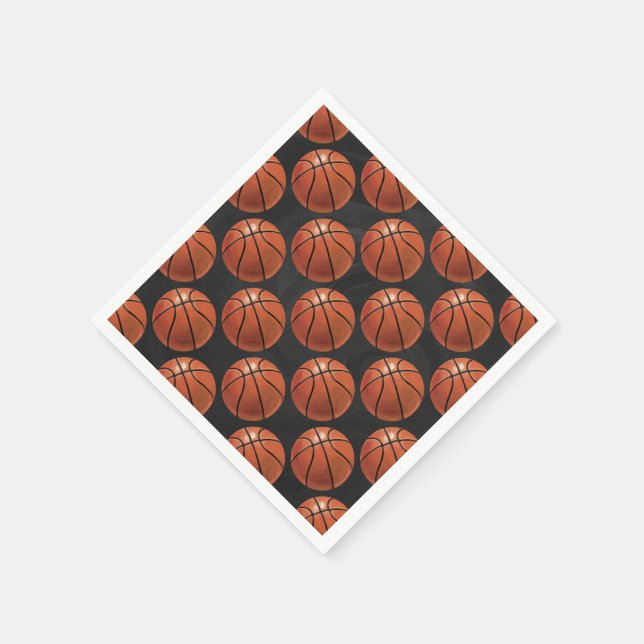 Painted Basketball Pattern Napkins (Corner)