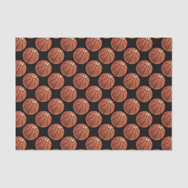 Painted Basketball Pattern Tissue Paper (Front)