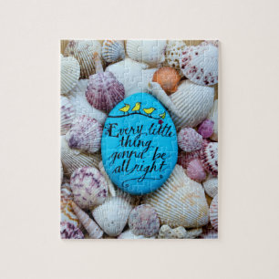 Painted beach rock art, sea shells jigsaw puzzle