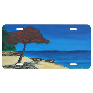 Painted Beach Scene License Plate