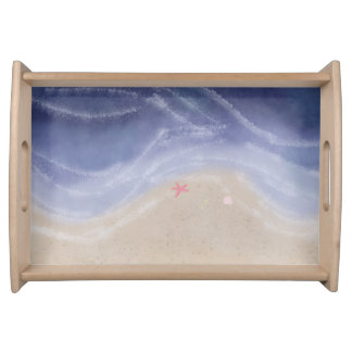 Painted beach  serving tray