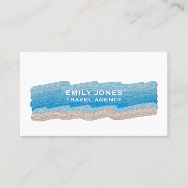 Painted Beach Strokes, Travel & Tourism Business Card (Front)