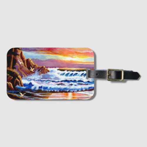 Painted Beach Sunrise Luggage Tag