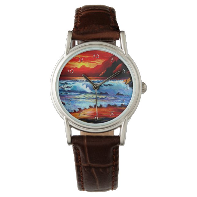 Painted Beach Sunset Watch (Front)