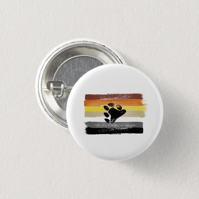 PAINTED BEAR PRIDE FLAG and SYMBOL Button (Front & Back)