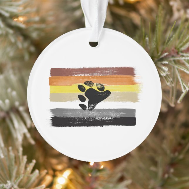 PAINTED BEAR PRIDE FLAG and SYMBOL Ornament (Tree)