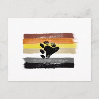 PAINTED BEAR PRIDE FLAG and SYMBOL Postcard