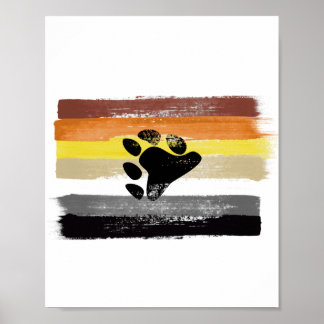 PAINTED BEAR PRIDE FLAG and SYMBOL Poster