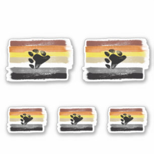 PAINTED BEAR PRIDE FLAG and SYMBOL Sticker