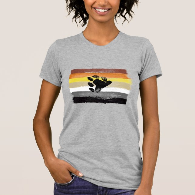 PAINTED BEAR PRIDE FLAG and SYMBOL T-Shirt (Front)