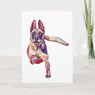 Painted Belgian Malinois Greeting Card